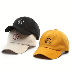 Smiling Face Embroidery Baseball Cap Unisex Dad Hat