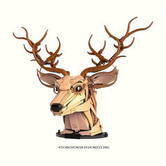 1072pcs DIY Deer Head Building Blocks Creative Animal Models Home Decor Pendants