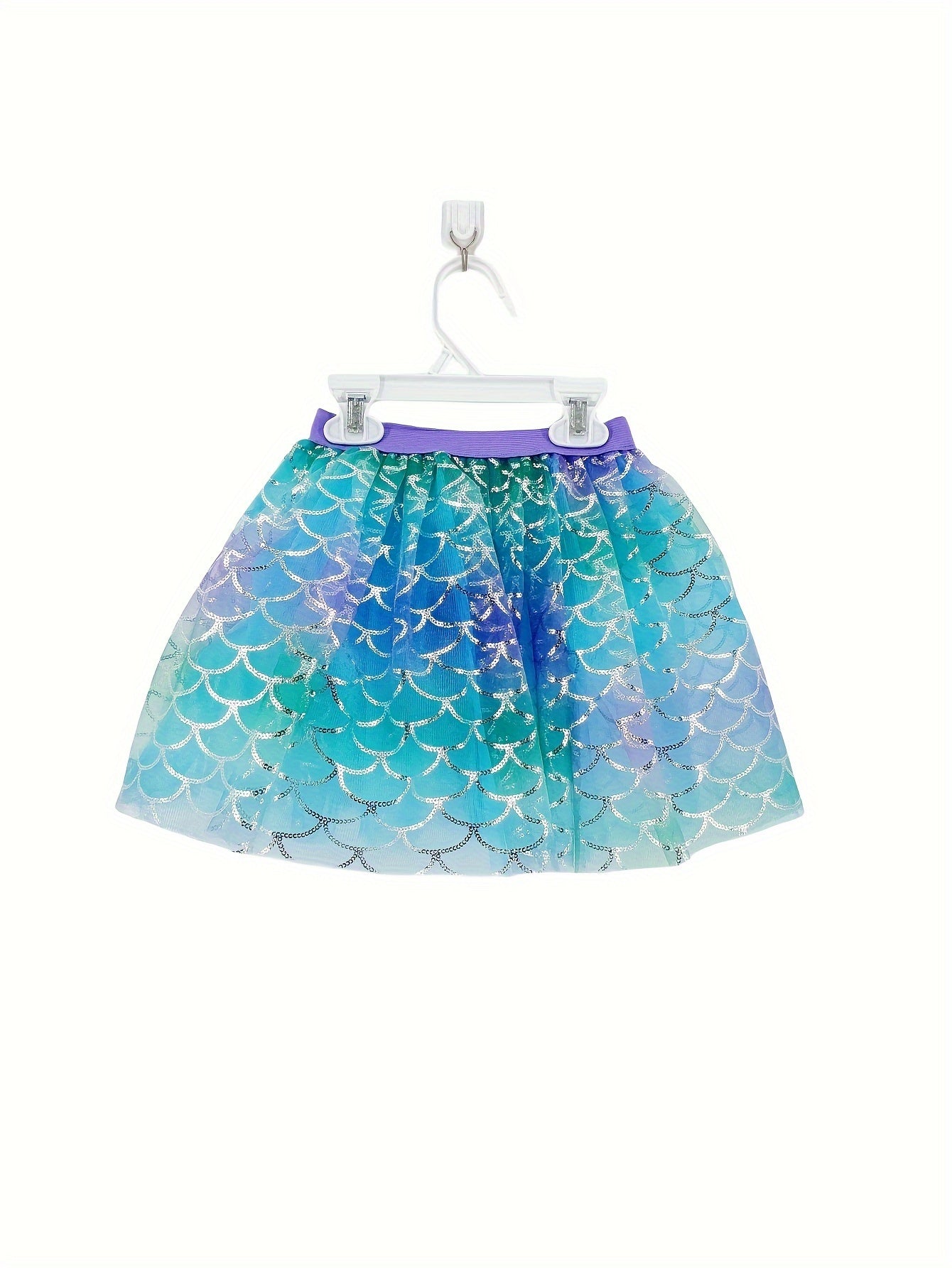 Girls Fish Scale Print Tutu Skirt for Summer Party