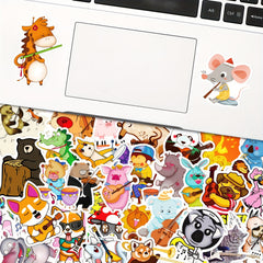 50pcs Animal Concert Stickers Waterproof Vinyl Music Sticker Cartoon Sticker