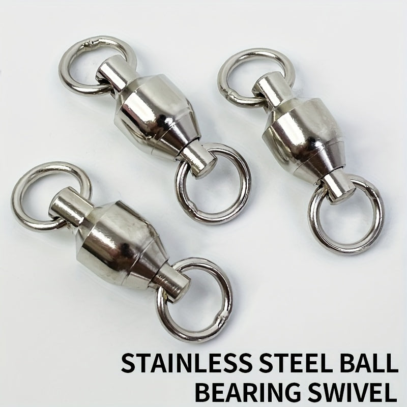 30pcs 1 10 Ball Bearing Swivels Stainless Steel Fishing Connector