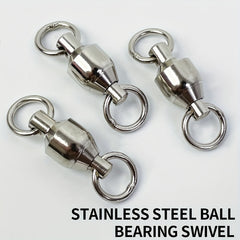 30pcs 1 10 Ball Bearing Swivels Stainless Steel Fishing Connector