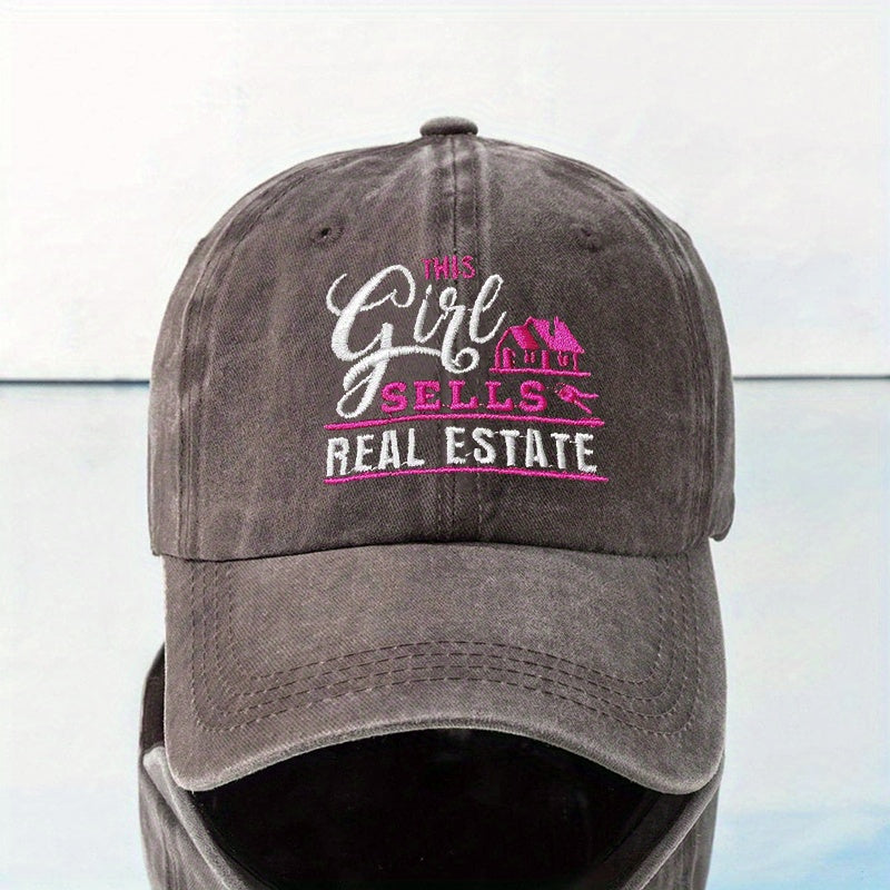 GIRL Embroidered Distressed Baseball Cap Dad Hat Sun Hats