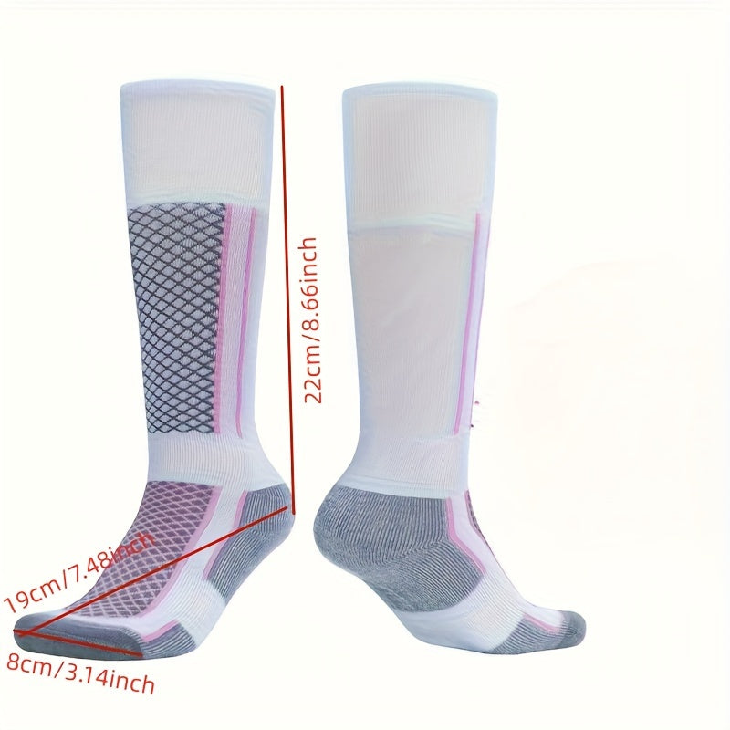 1pair Ski Socks Winter Warm Thickened Socks For Camping Cycling Hiking