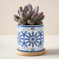 4pcs Porcelain Style Flowerpots Indoor Outdoor Home Garden Patio Decor