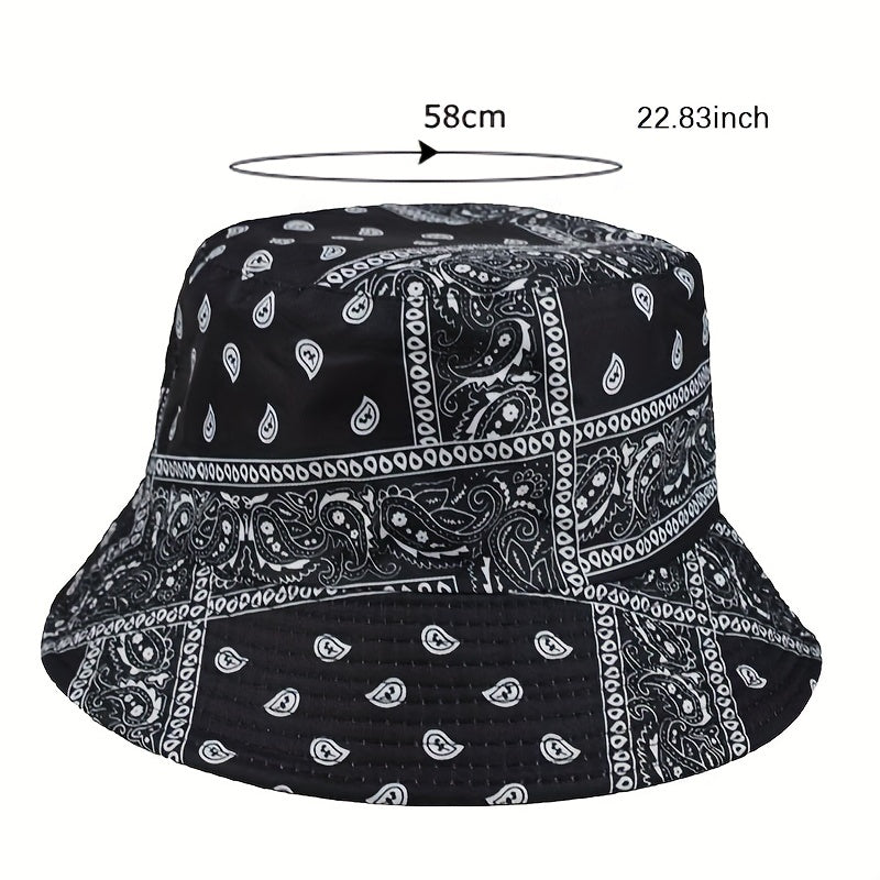 Men's Outdoor Bandana Pattern Bucket Hat