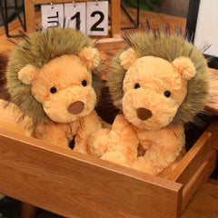9" Lion Plush Stuffed Animal Realistic Light Brown & Green Lion Toy