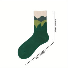Teen's Cartoon Pattern Crew Socks 4 Pairs