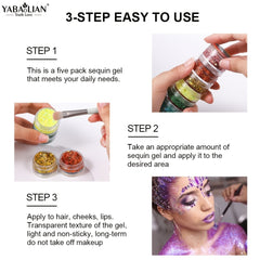 6 Layer Glitter Gel Kit for Halloween Makeup