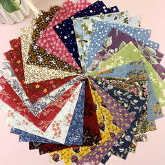 100pcs 3.9in Dark DIY Printed Cotton Fabric Sewing Quilting Material