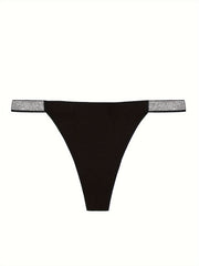 Solid Thongs Soft & Comfy Intimates Panties Women's Lingerie