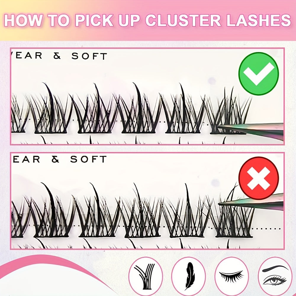 C Curl 30 Cluster False Eyelashes 11 13mm Segmented Lashes