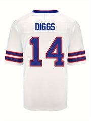 Men's American Football Jersey V-Neck Short Sleeve Uniform Shirt