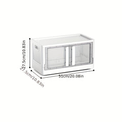 Large Capacity Foldable Plastic Storage Bin for Kitchen and Bedroom