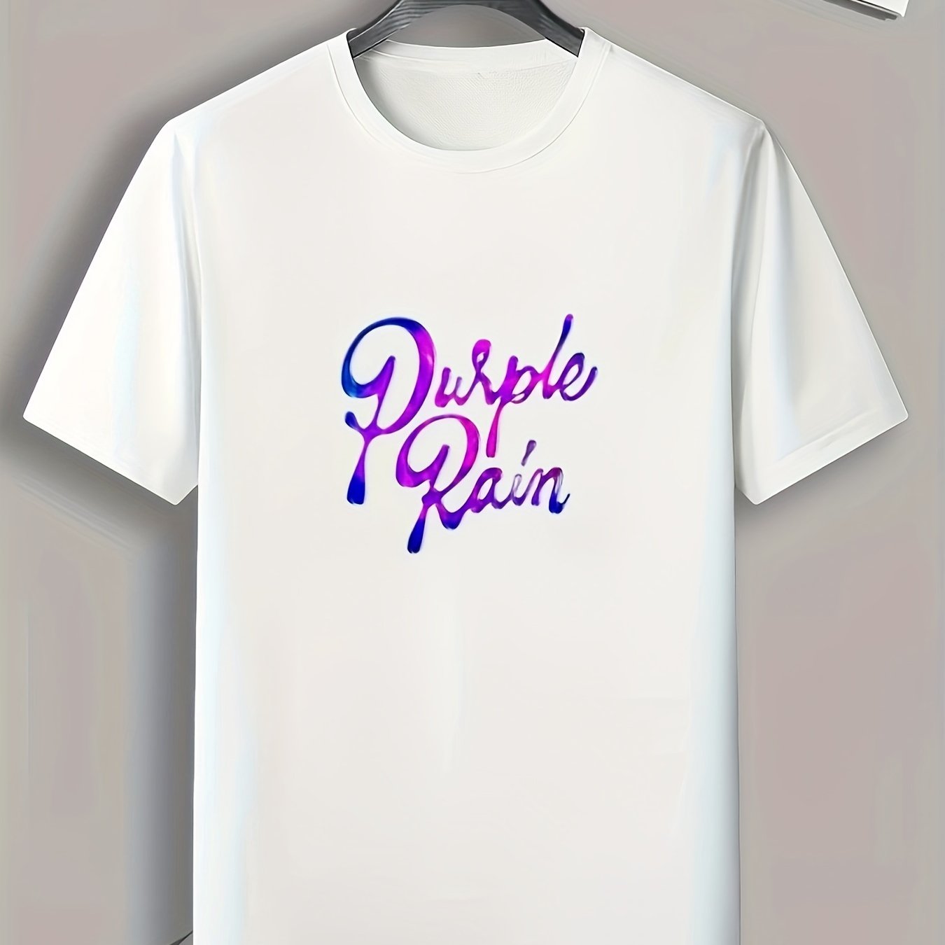 Purple Rain Print Men's Graphic T shirt for Summer