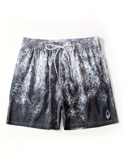 Marble Pattern Drawstring Swim Trunk Men's Board Shorts