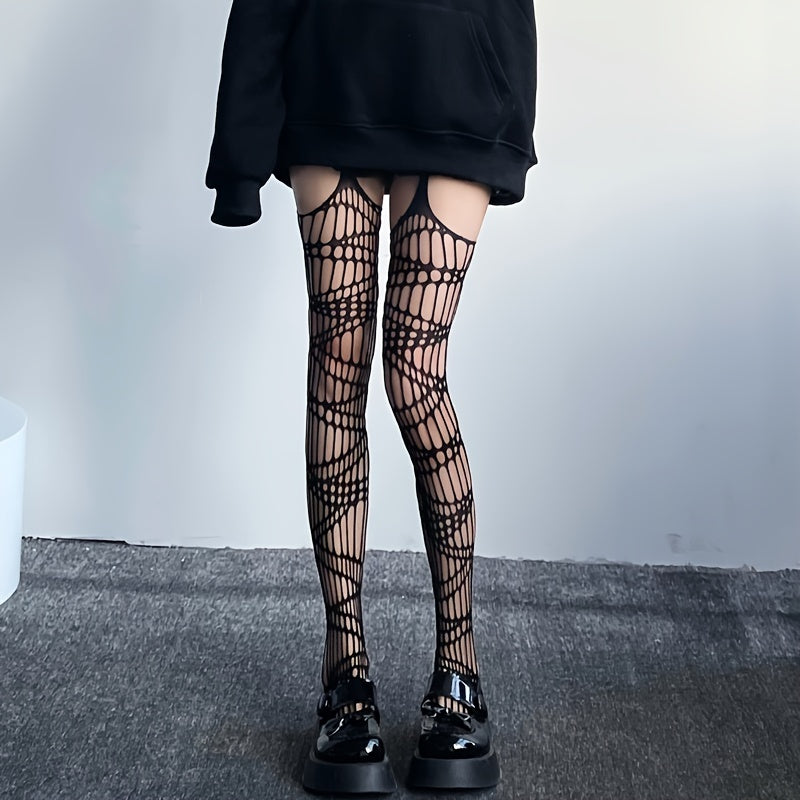 Pack Suspender Fishnet Tights High Waist Mesh Pantyhose Women's Stockings