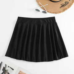 High Waist Pleated Beachwear Skirt