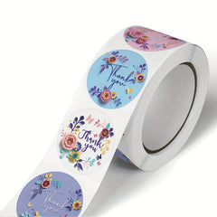 500pcs Floral Thank You Label Stickers 4 Designs Party Decoration Stickers