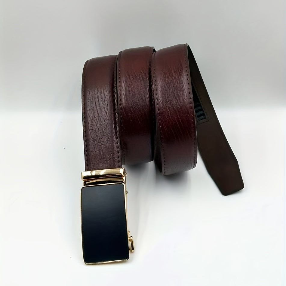Men's Casual Auto Buckle PU Leather Business Belt Classic