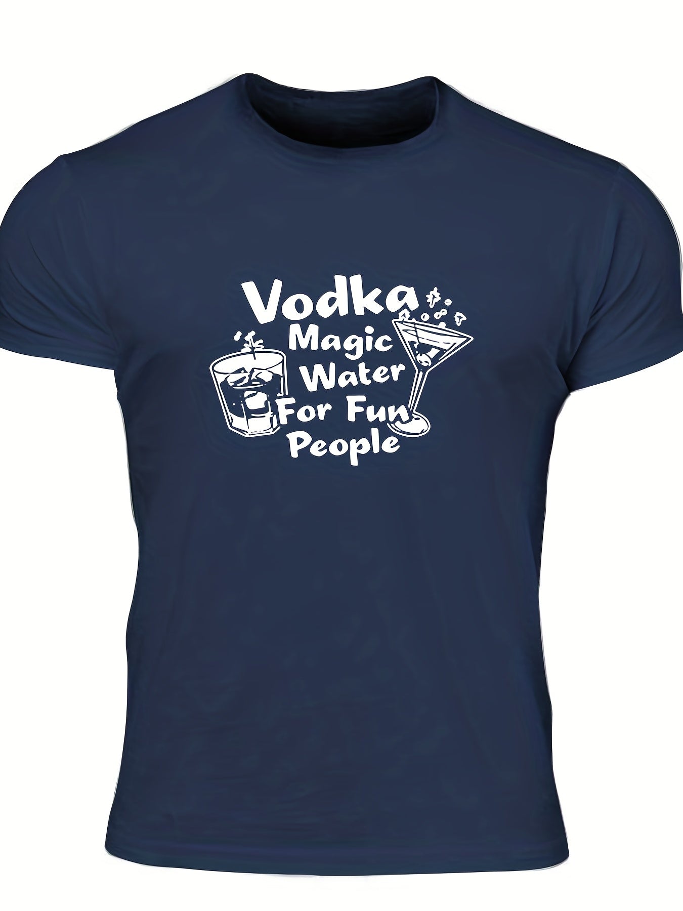 Vodka Magic Water For Fun People Men's Letter Print T shirt