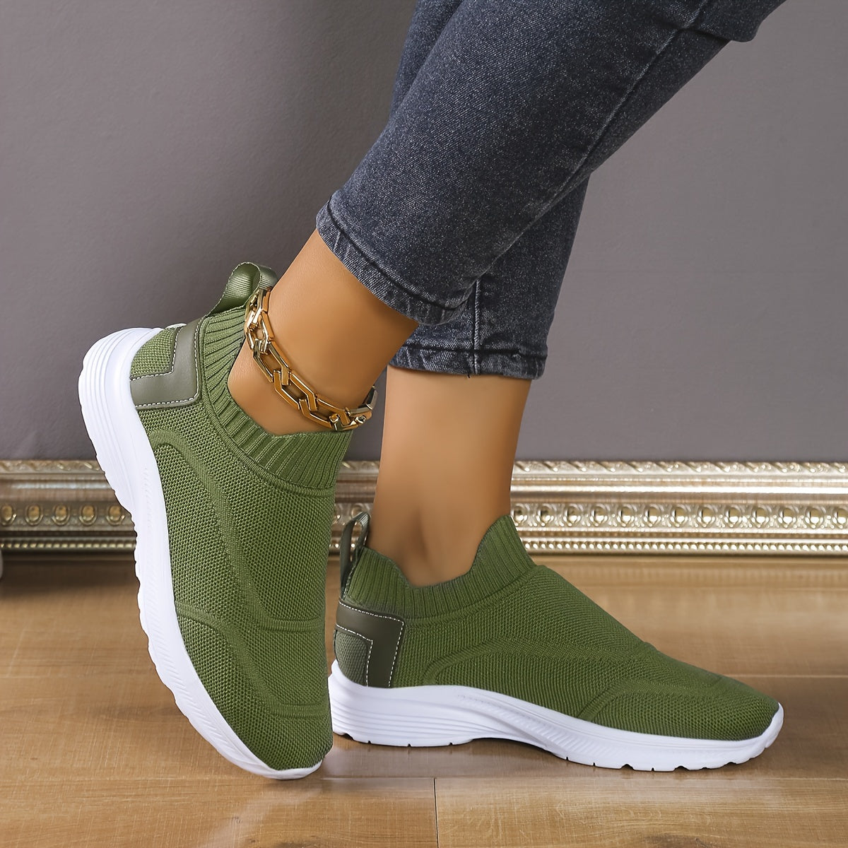 Mesh Breathable Low Top Sneakers Solid Running Shoes Women's Footwear