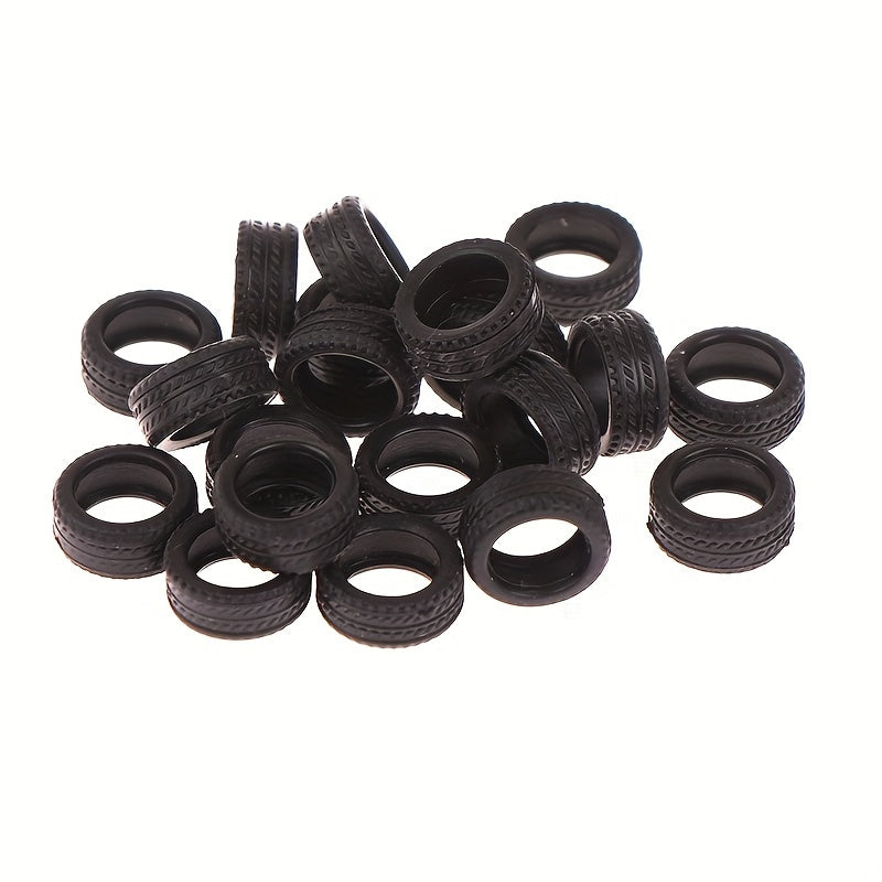20pcs 1 64 Tire Skin Car Model Scene Accessories Tire Wheels Car Model Scene