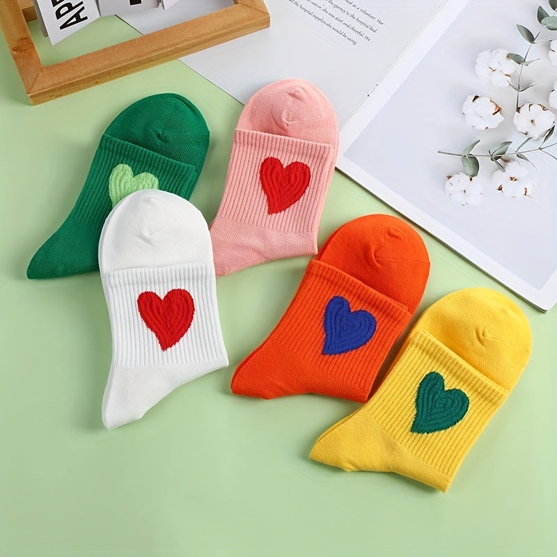 Heart Pattern Socks for Women Breathable Sports Stockings