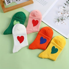 Heart Pattern Socks for Women Breathable Sports Stockings