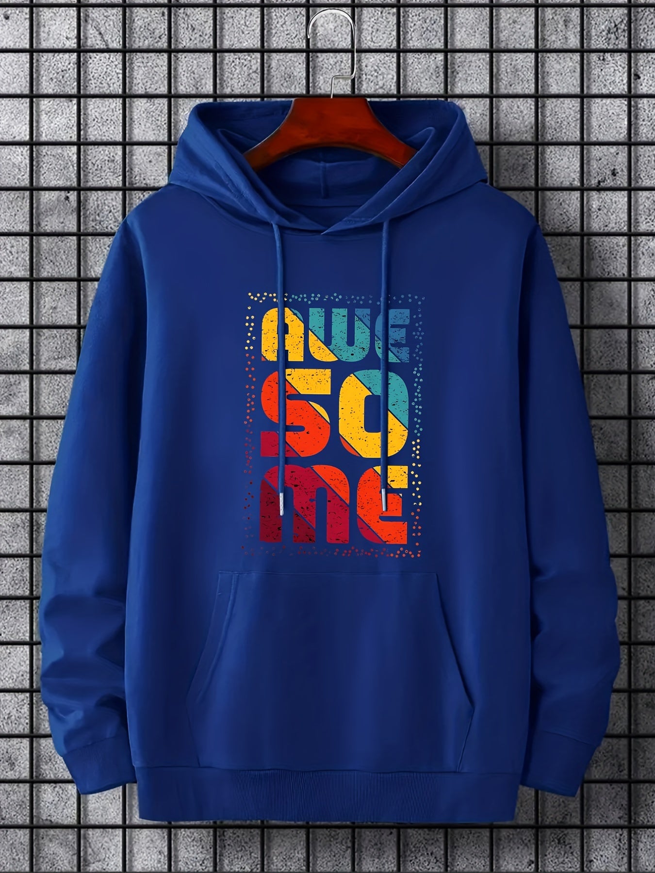 Men's Graphic Pullover Hoodie with Kangaroo Pocket