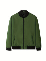 Men's Lightweight Baseball Collar Zipper Jacket Coat
