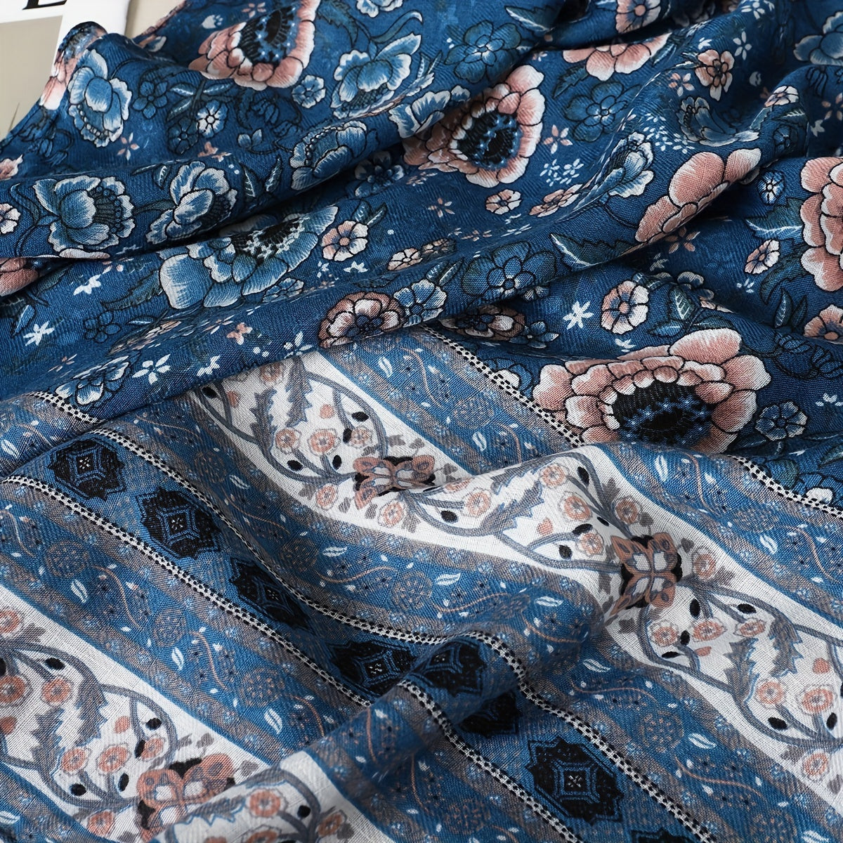 Boho Tassel Scarf Vintage Print Shawl Classic Windproof Head Wraps