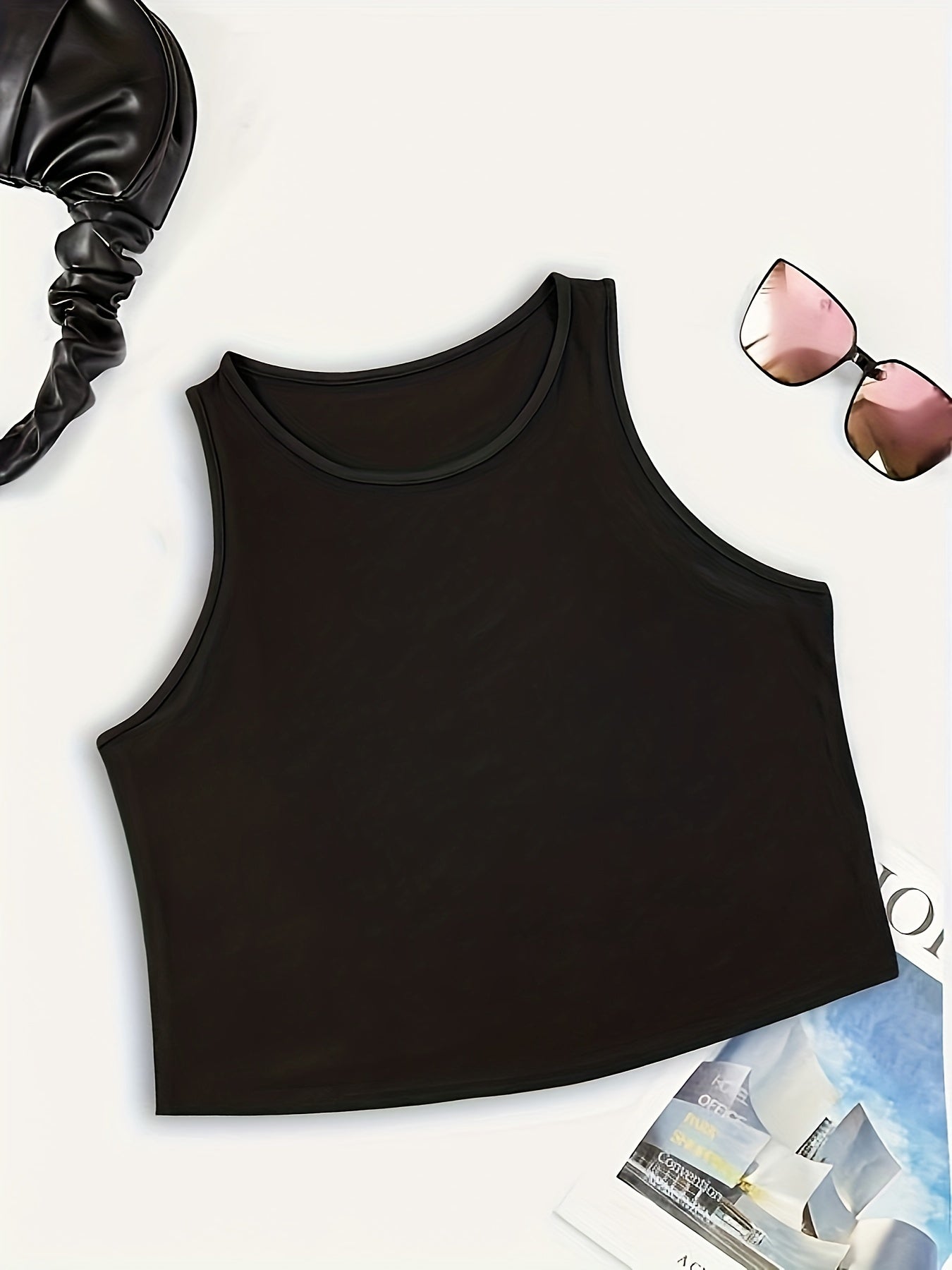 Solid Round Neck Tank Top