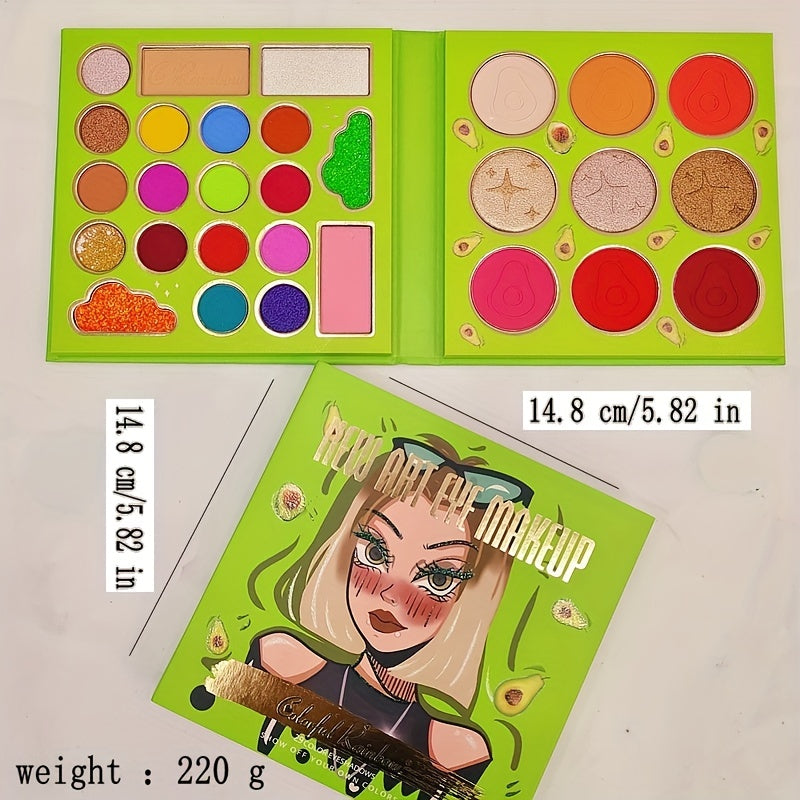 29-Color High Gloss & Matte Eyeshadow Palette with Blush Powder Set