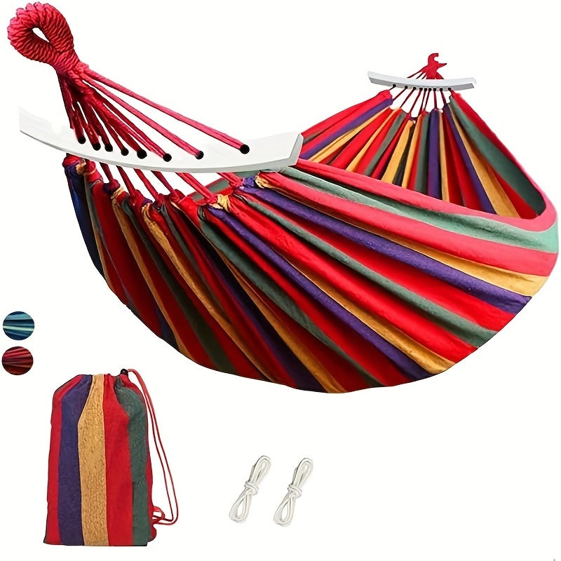 Portable Canvas Hammock Outdoor Garden Swing Bed Stripes
