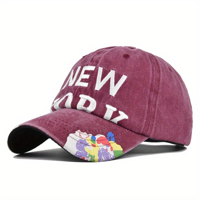 YORK Retro 3D Embroidered Baseball Cap Patch Duck Tongue Cap