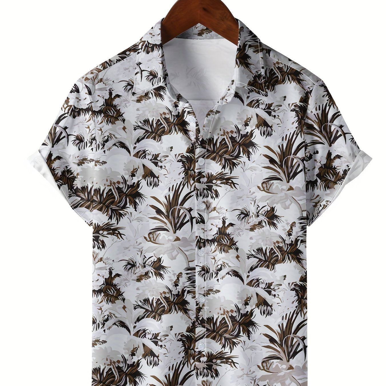 Men's Snow Print Camp Collar Bowling Shirt