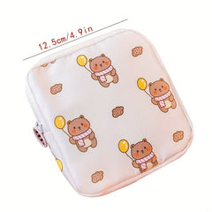 Bear Pattern Makeup Bag for Tampons, Coins, Sanitary Pads