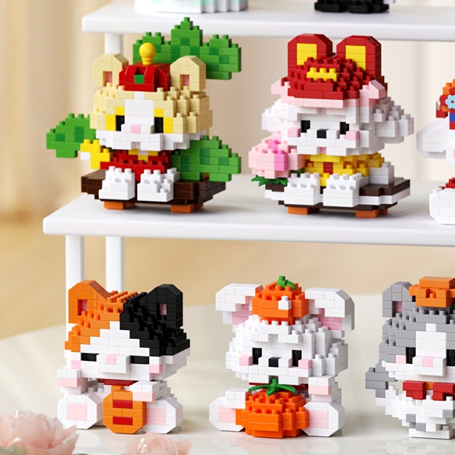 Animal Building Blocks Cat Dog Toy Creative Gift for Christmas Birthdays