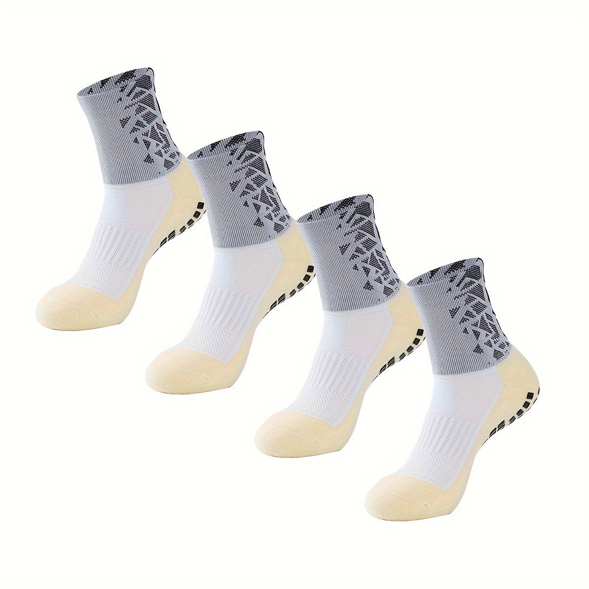 Athletic Crew Socks Breathable Deodorant Non-slip Grip