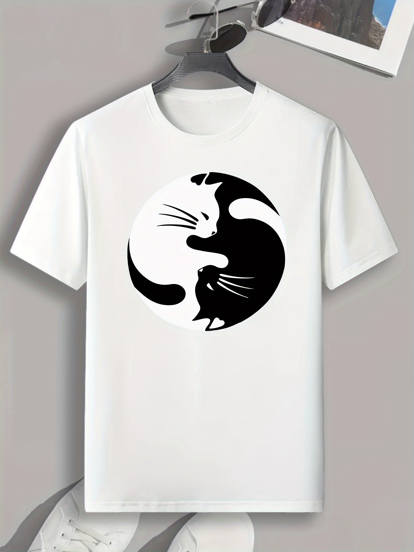 Cat Print Men's Graphic T shirt Casual Comfy Tees For Summer