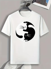 Cat Print Men's Graphic T shirt Casual Comfy Tees For Summer