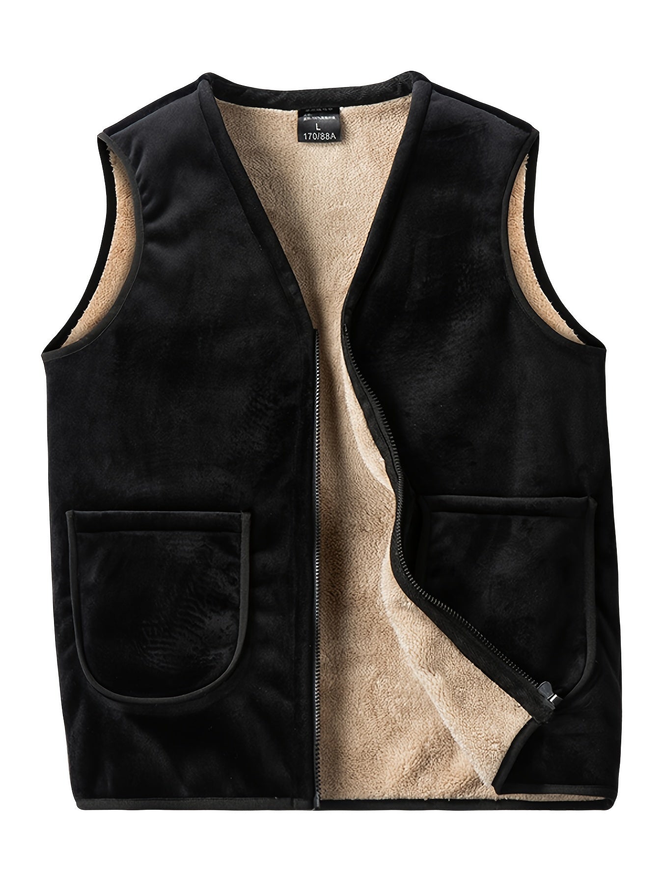 Men's Double-Sided Fleece Vest Thick Waistcoat