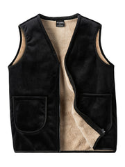 Men's Double-Sided Fleece Vest Thick Waistcoat
