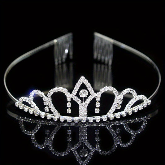 Rhinestone Queen Crown Tiara Headdress Bridal Wedding