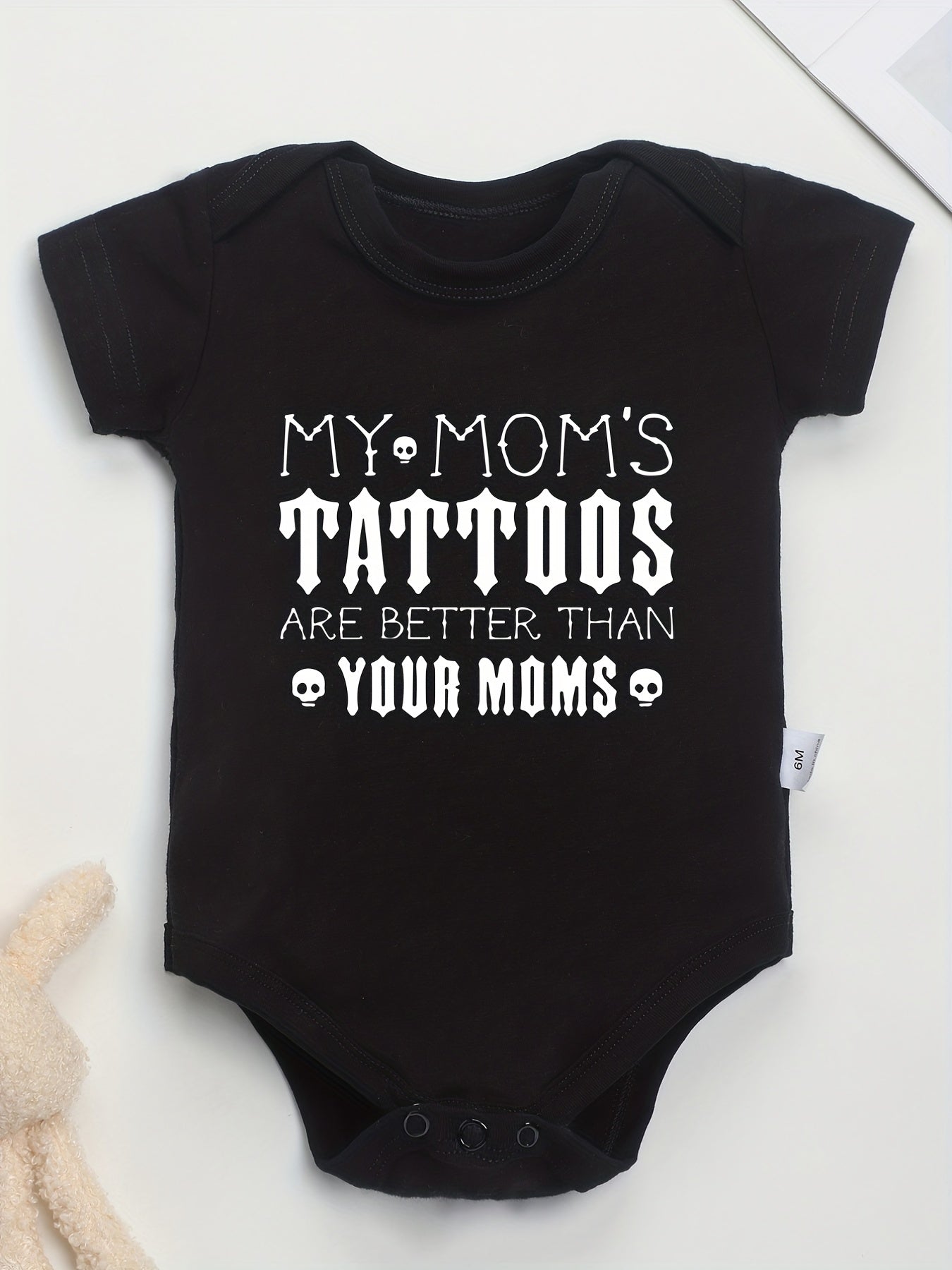 Baby Boys Letter Print Casual Short Sleeve Cotton Onesie for Summer