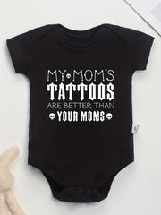 Baby Boys Letter Print Casual Short Sleeve Cotton Onesie for Summer
