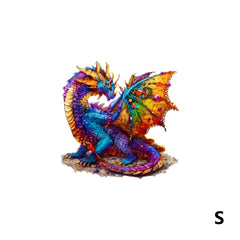 Gemstone Dragon Wooden Puzzle Irregular Animal Shape Jigsaw Game
