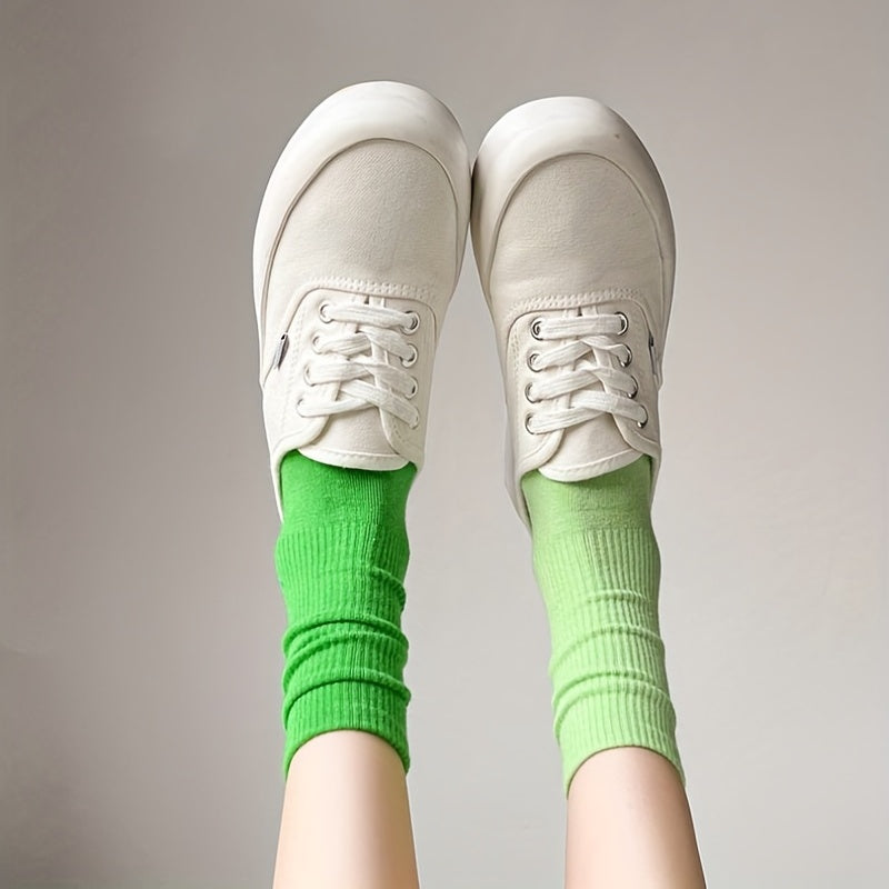30 Pairs Women's Solid Crew Socks Comfy Breathable Mid Tube Stockings