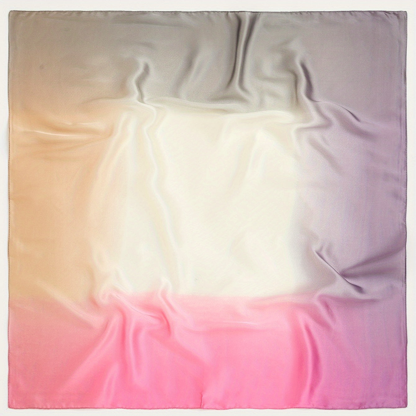 Satin Block Bandana Gradient Silk Head Wrap Neckerchief Hair Accessories